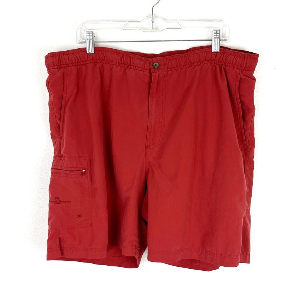 Tommy Bahama Mens Swim Trunks Rust Red Large